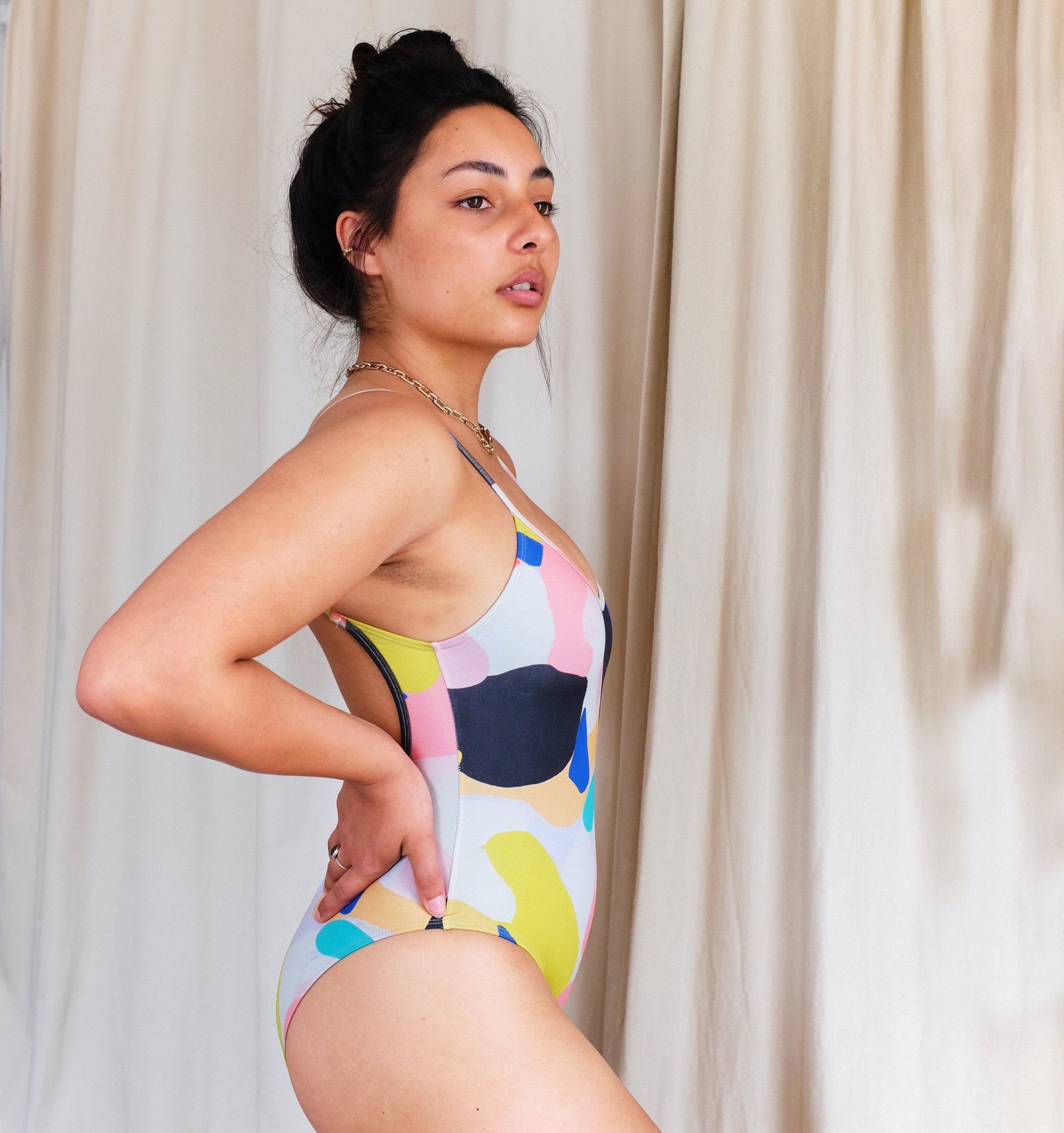 Scoop back swimsuit [Julian Smith Print] Swim Bower Swimwear 