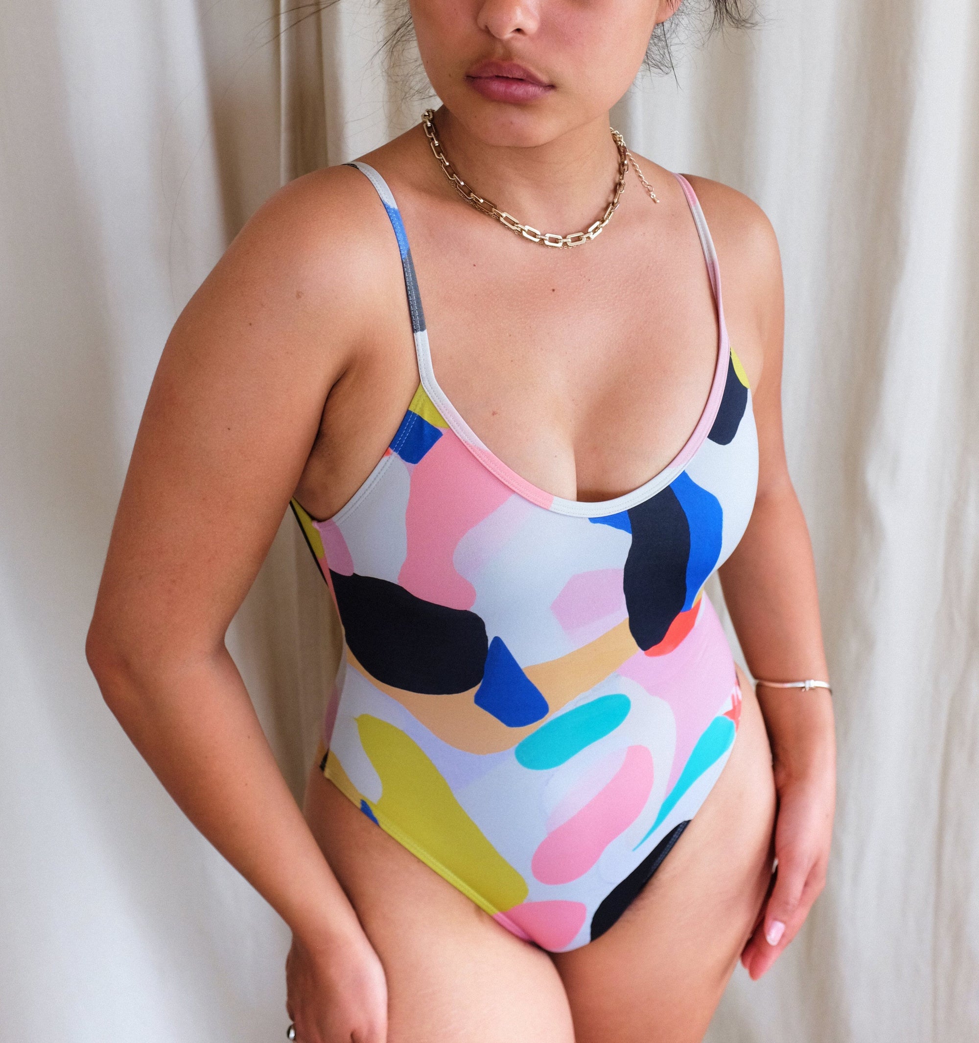 Scoop back swimsuit [Julian Smith Print] Swim Bower Swimwear 