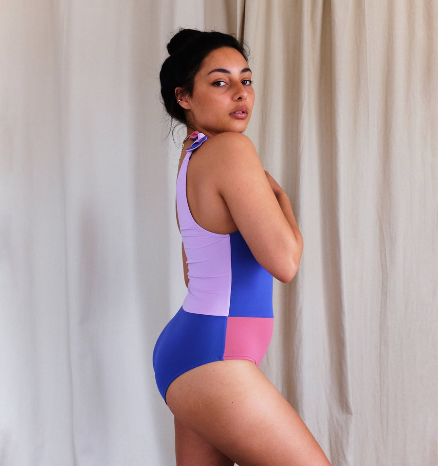 One shoulder swimsuit [Multi] Swim Bower Swimwear 