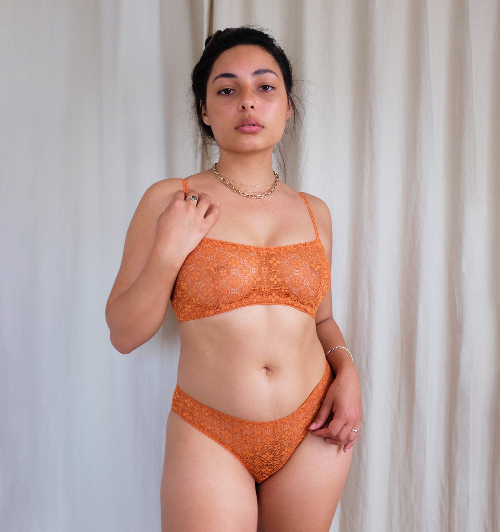 Mosaic lace brief [Tangerine] Bottoms Icone Lingerie 