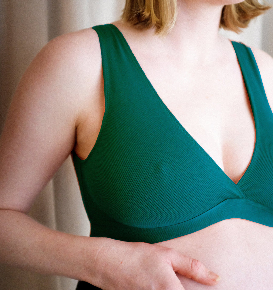 Cotton rib bra [Emerald] Maternity Six 