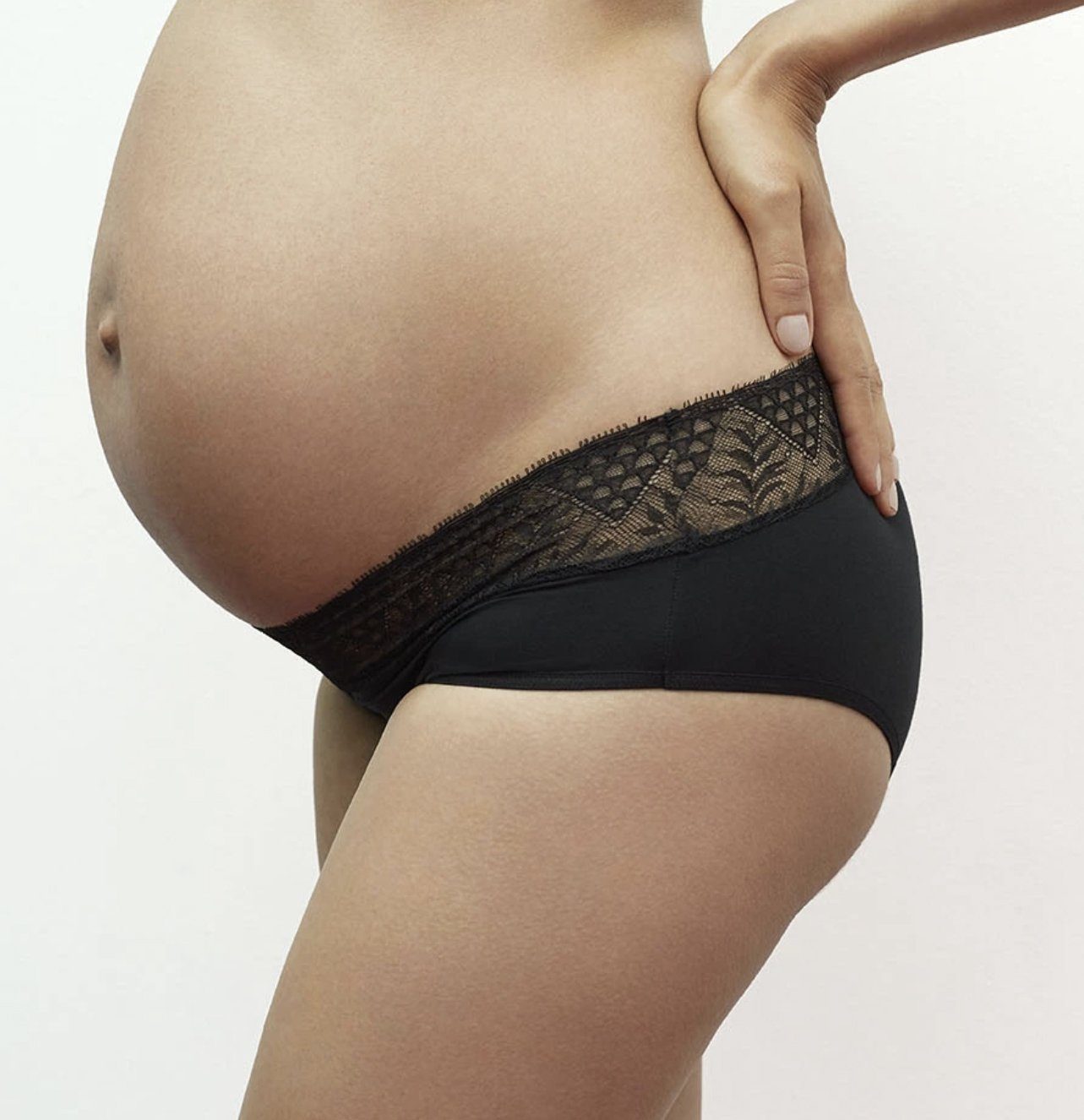 Cotton & lace knicker [Black] Maternity Six 
