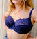 Houndstooth & floral lace balconette [Navy] Bras Panache 
