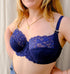 Houndstooth & floral lace balconette [Navy] Bras Panache 