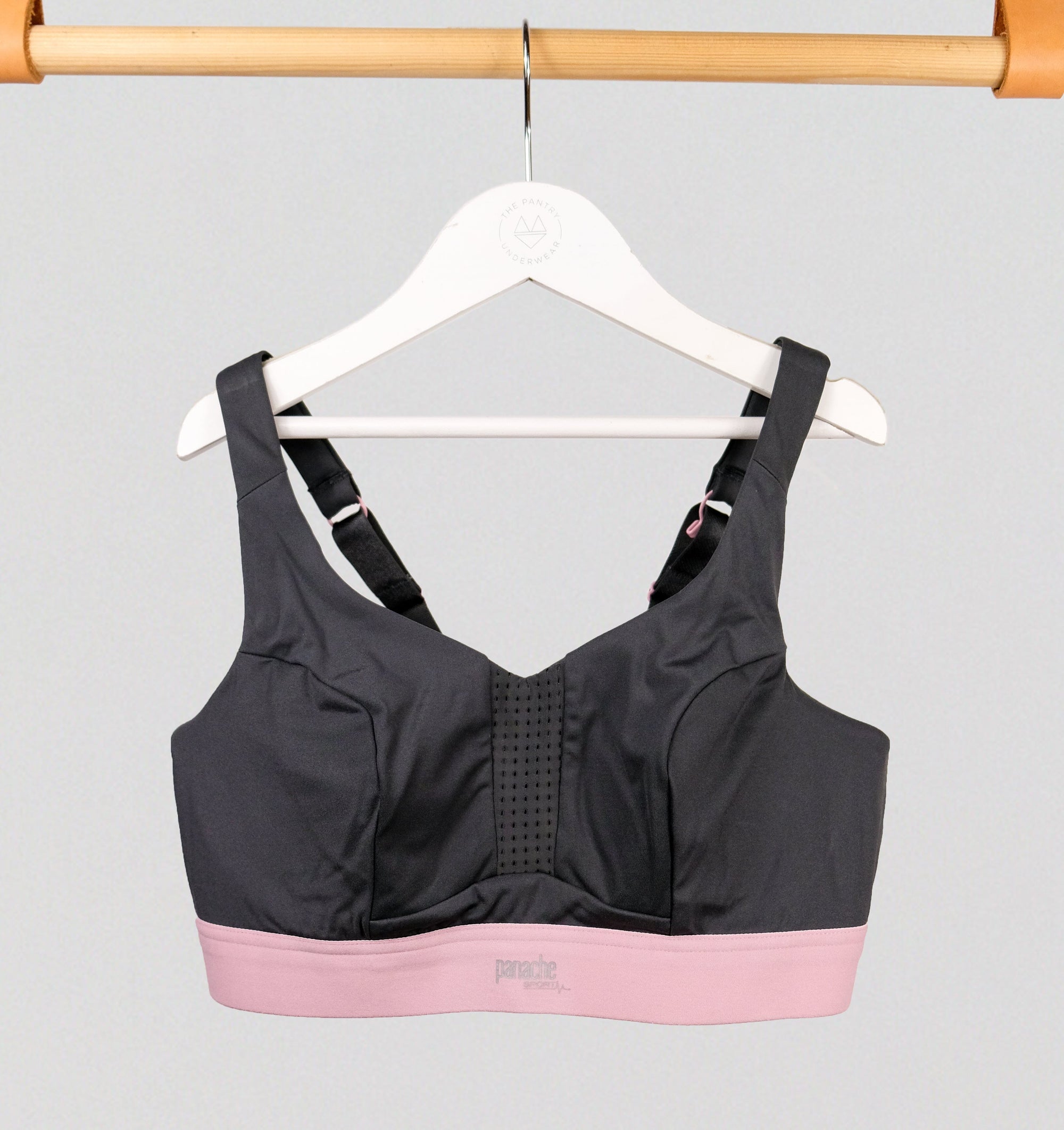 High impact non padded wired sports bra [Charcoal] Bras Panache 