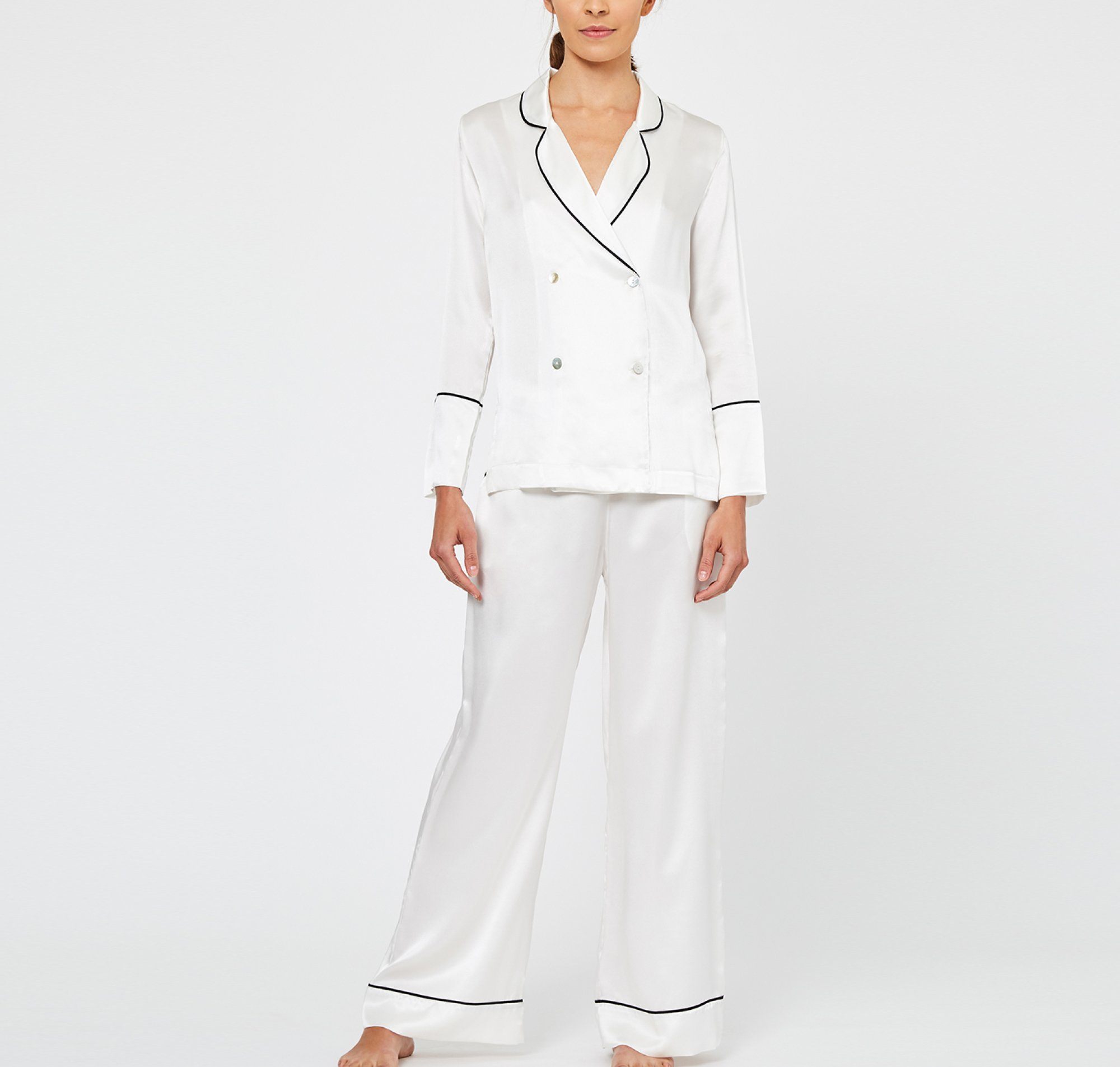 Silk pyjama trousers [Ivory] Sleep Hesper Fox 
