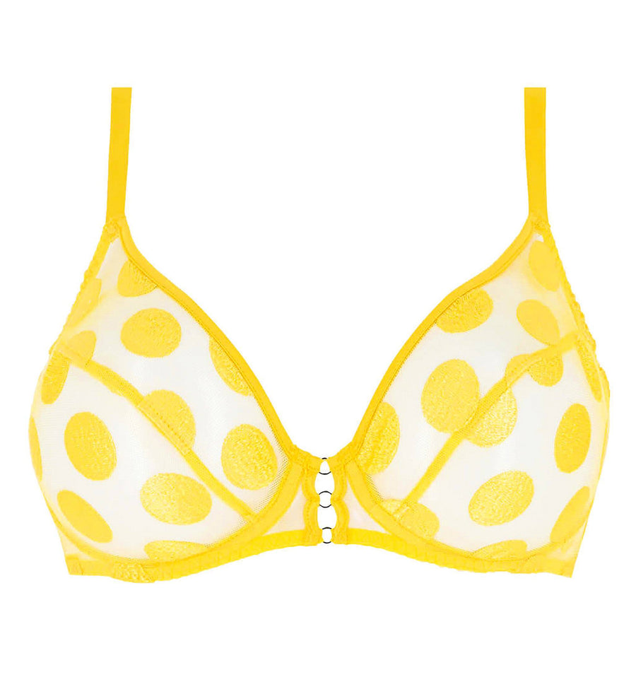 Spot detail plunge bra [Yellow] – The Pantry Underwear