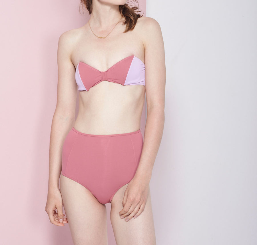 Bandeau bikini top [Dark Rose] Swim Bower Swimwear 