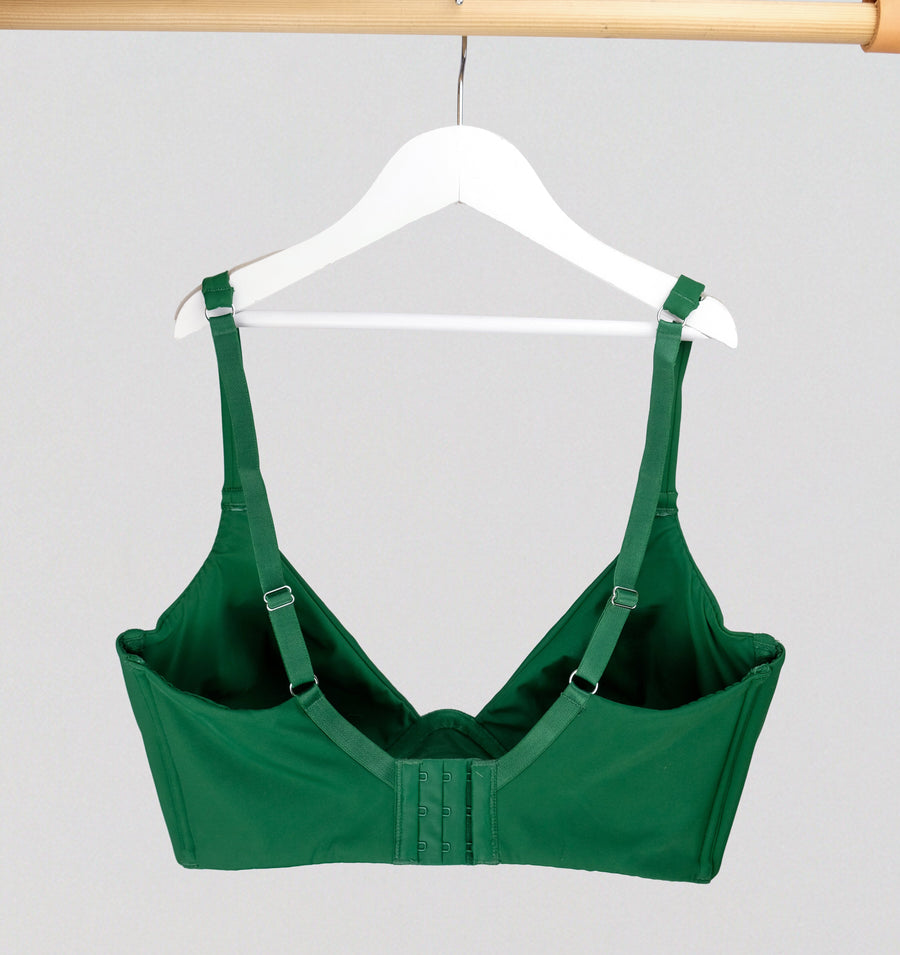 Free And Fearless Longline Lace Bralette In Army Green