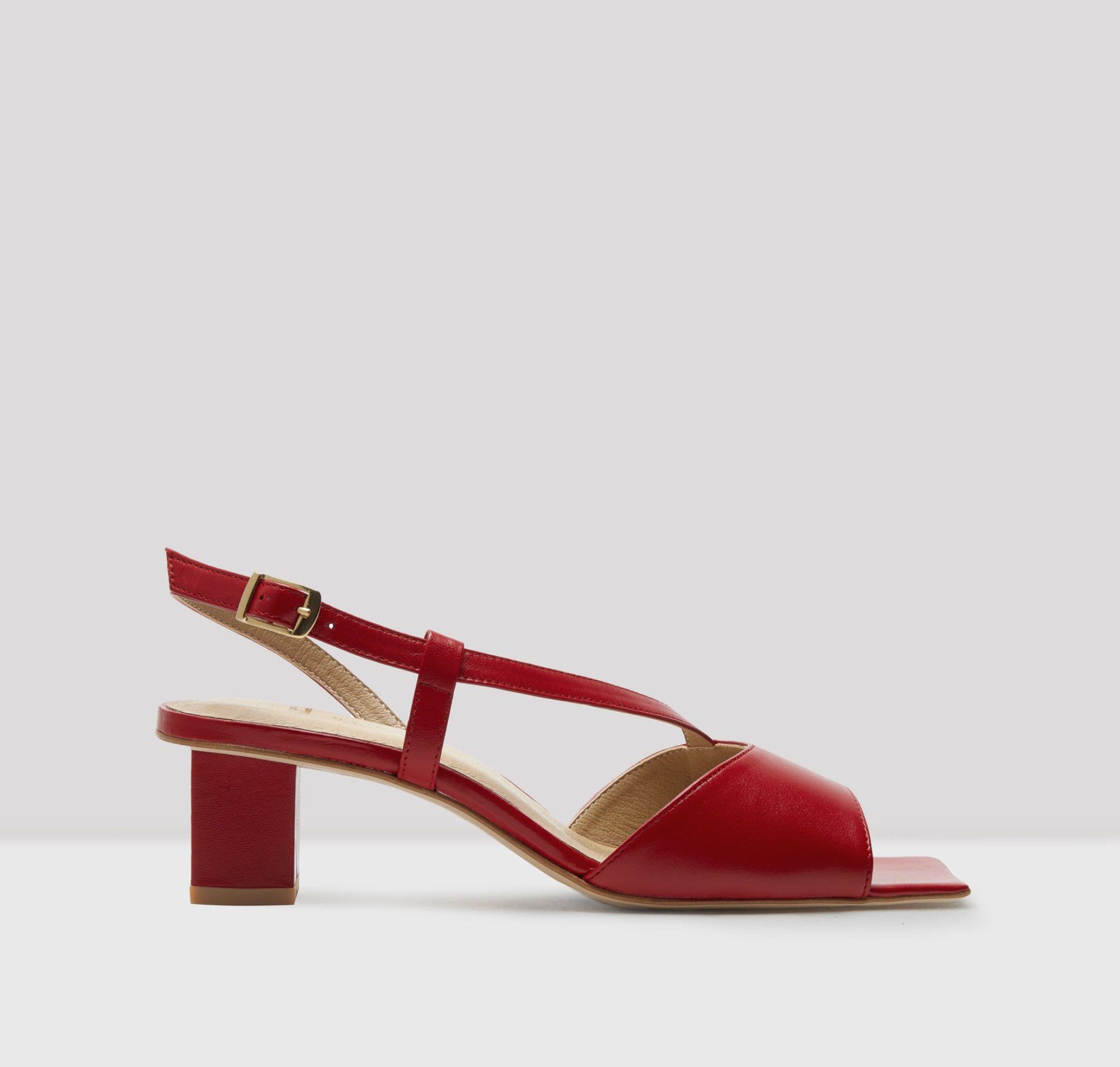 Square toe leather sling backs [Red] Accessories E8 by Miista 35 