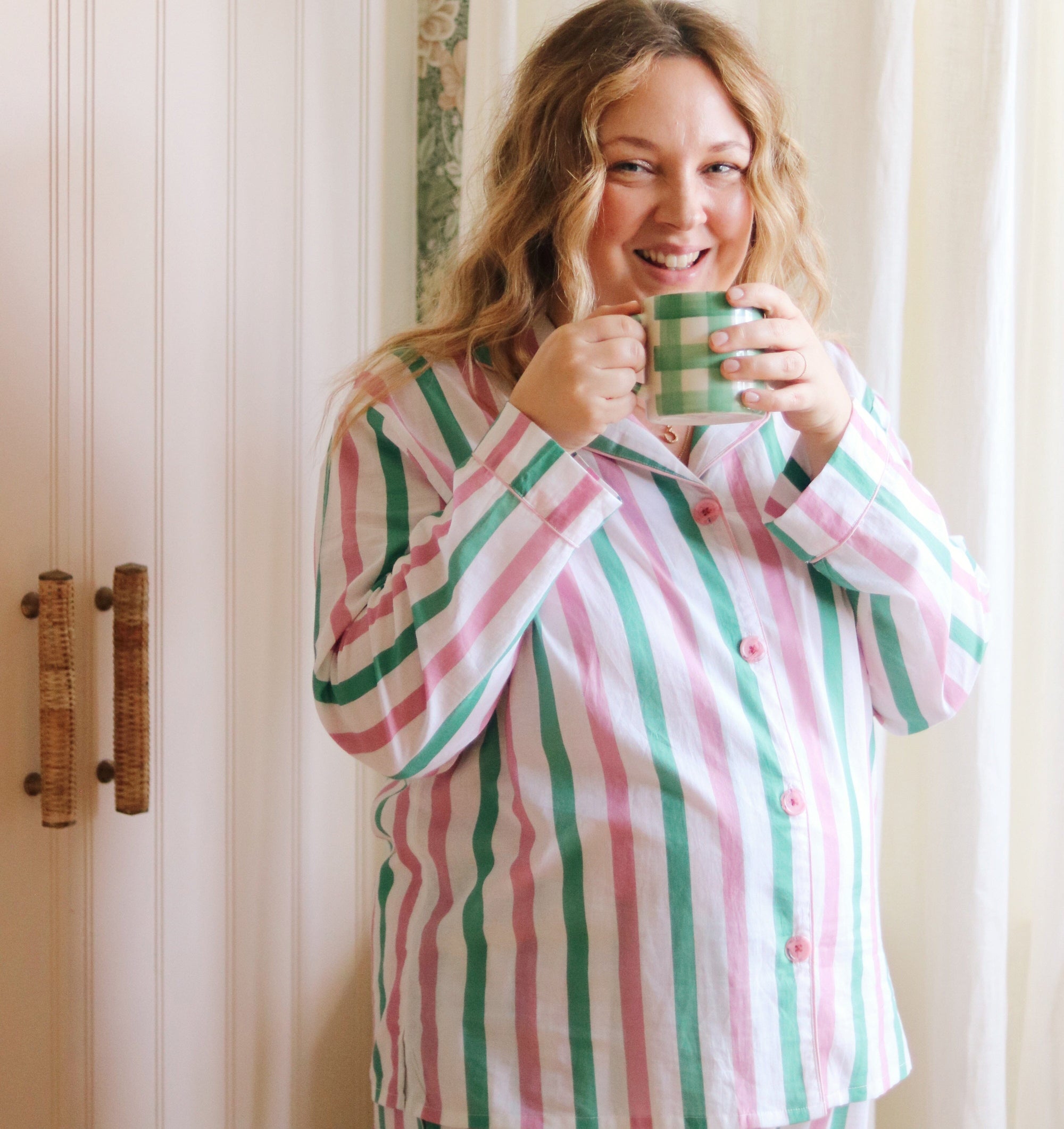 Patterned cotton pyjamas [Peppermint Stripe] Sleep Kate Barnet 