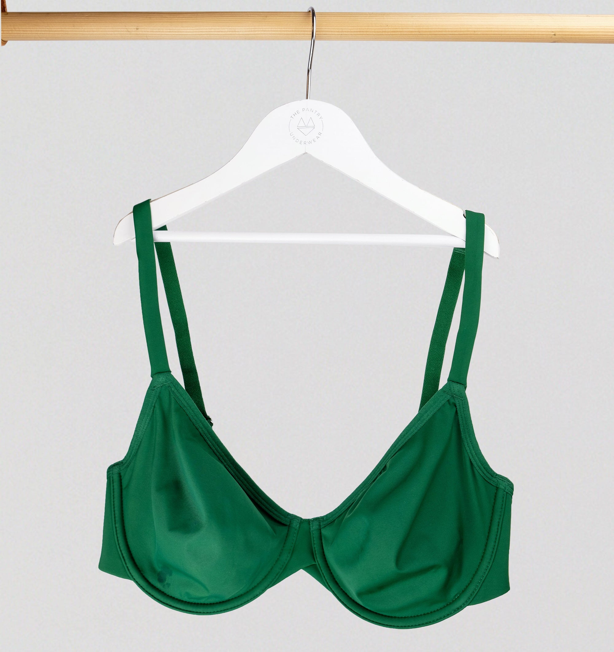 Body contour underwired plunge bra [Forest Green] Bras The Pantry Underwear 