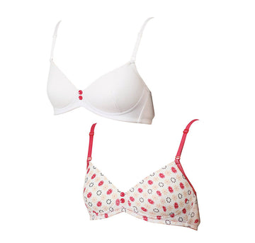 First bra 2 pack [Pink floral & White] Bras Royce 28A 