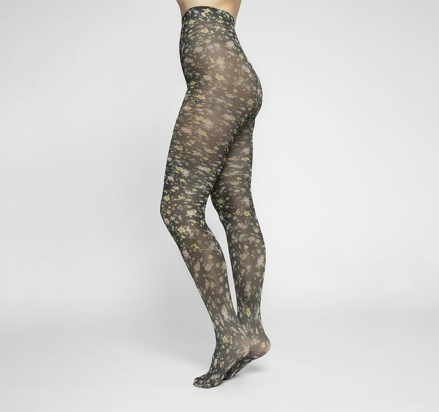 Black Floral Lace Tights Ornate for Women - Walmart.com
