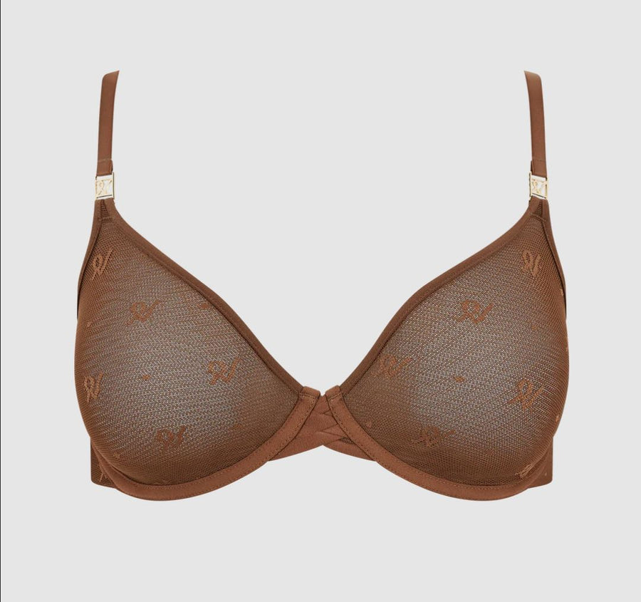 Abstract mesh plunge [Cacao] Bras Nudea 