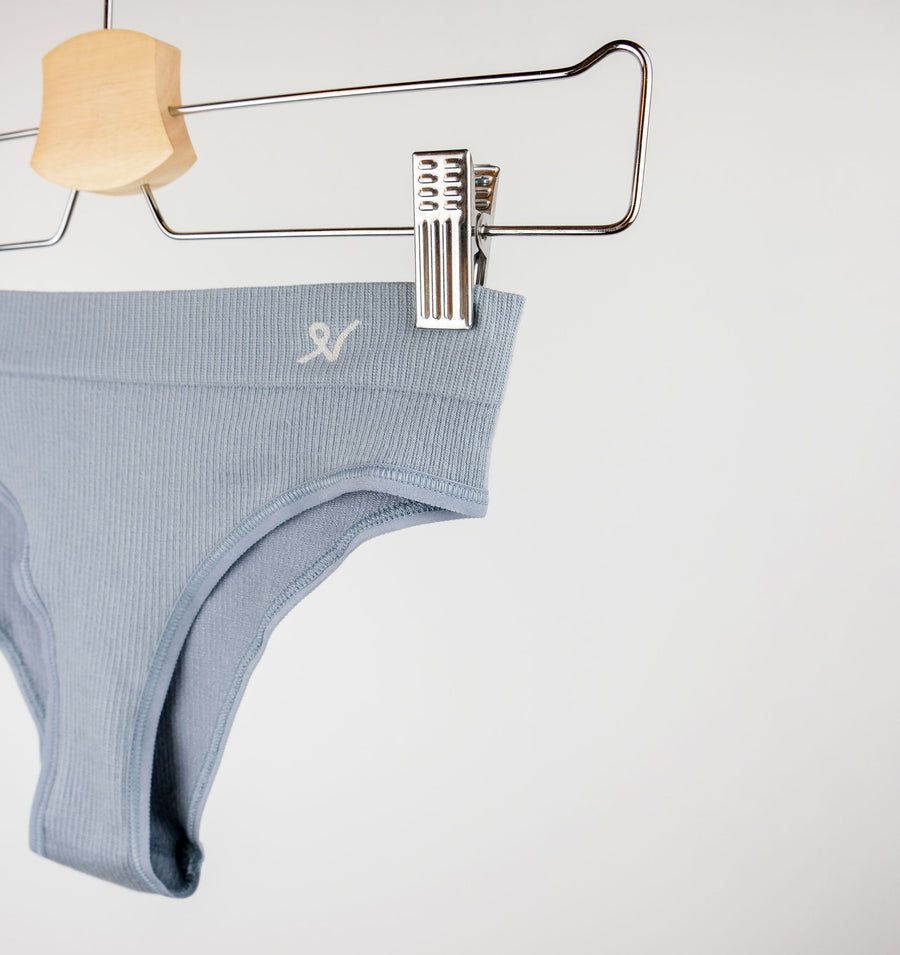 Ribbed high leg brief [Slate] – The Pantry Underwear