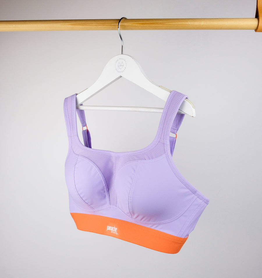 Non-wired shape sports bra [Lilac / Tangerine] Sport Panache 