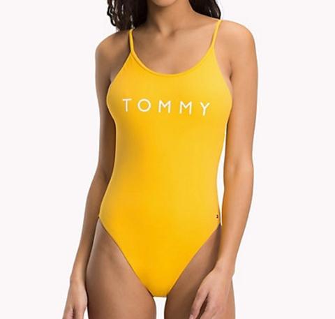 Scoop back branded one piece [Yellow] Swim Tommy Hilfiger 