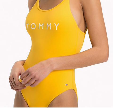 Scoop back branded one piece [Yellow] Swim Tommy Hilfiger 