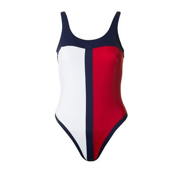 Iconic flag scoop low back one piece [Multi] Swim Tommy Hilfiger extra-small 