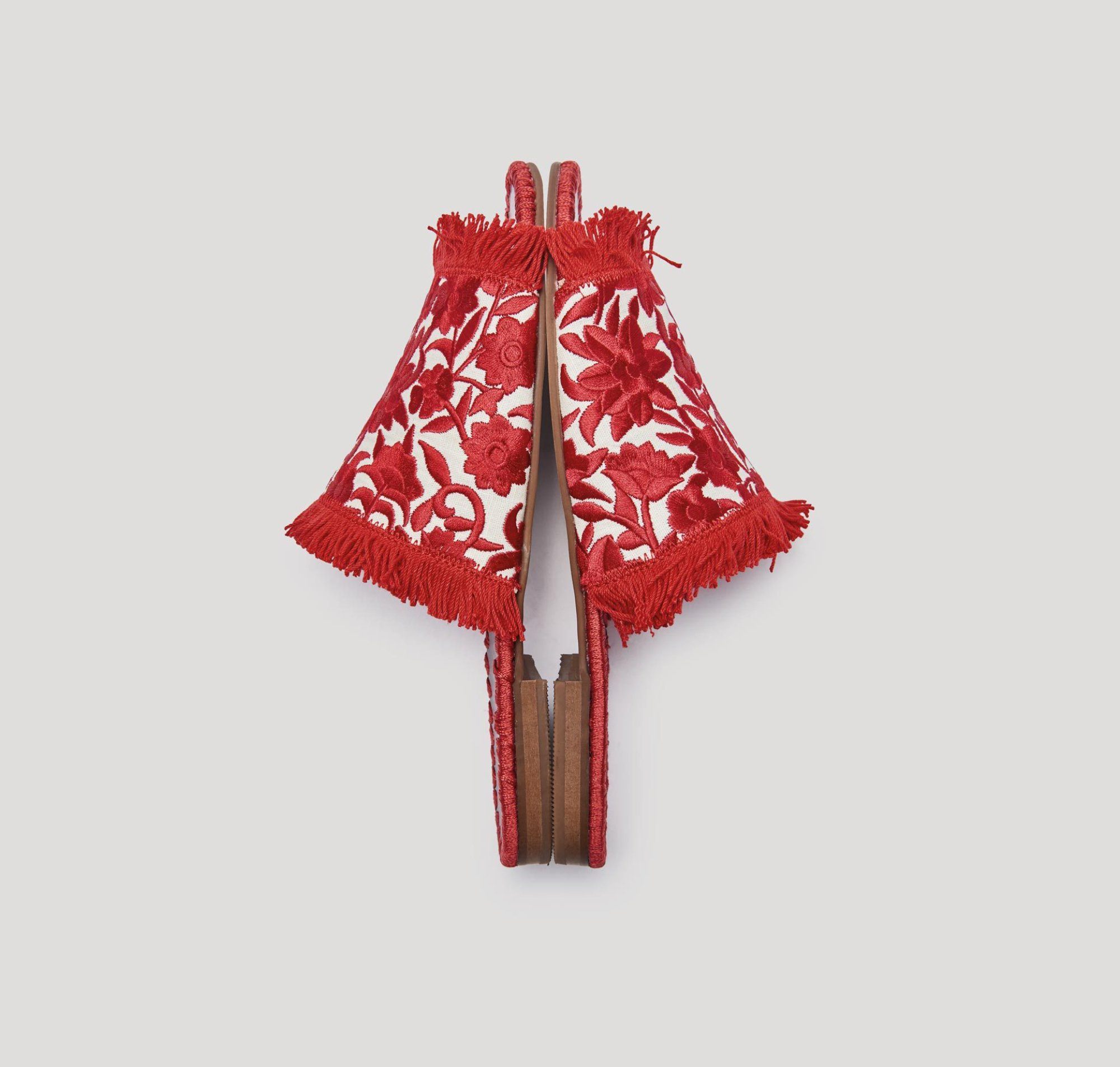 Tavie embroidered sandals [Red & Cream] Accessories E8 by Miista 