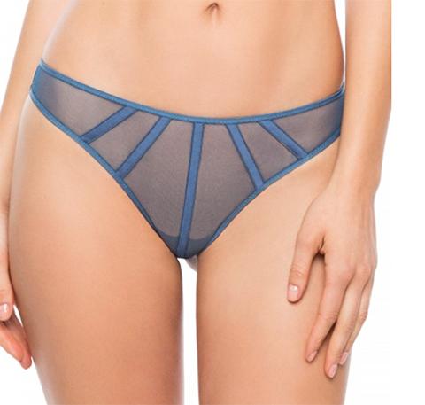 Satin contour thong [Ocean Blue] Bottoms Implicite 