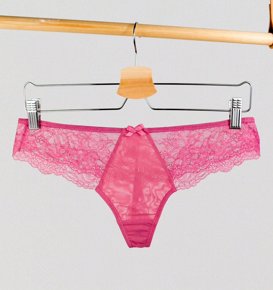 Lace seam-free thong [Berry Pink] – The Pantry Underwear