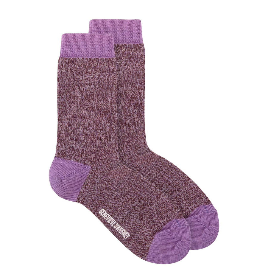 Twisted wool sock [Heather / Lilac] Accessories Genevieve Sweeney 