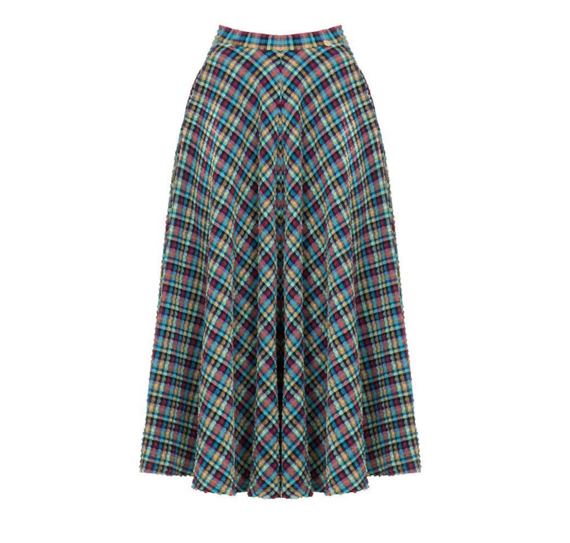 Gingham waffle midi swim skirt [Blue Gingham] Swim Lilliput &amp; Felix extra-small/small 