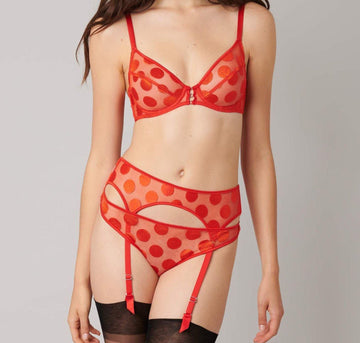 Spot detail suspender [Chilli] Bottoms Implicite extra-small 
