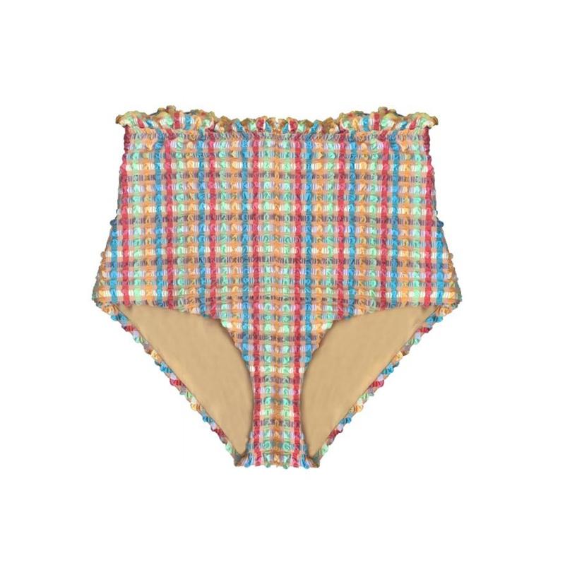 Gingham waffle high waisted bikini bottom [Yellow Gingham] Swim Lilliput &amp; Felix extra-small 