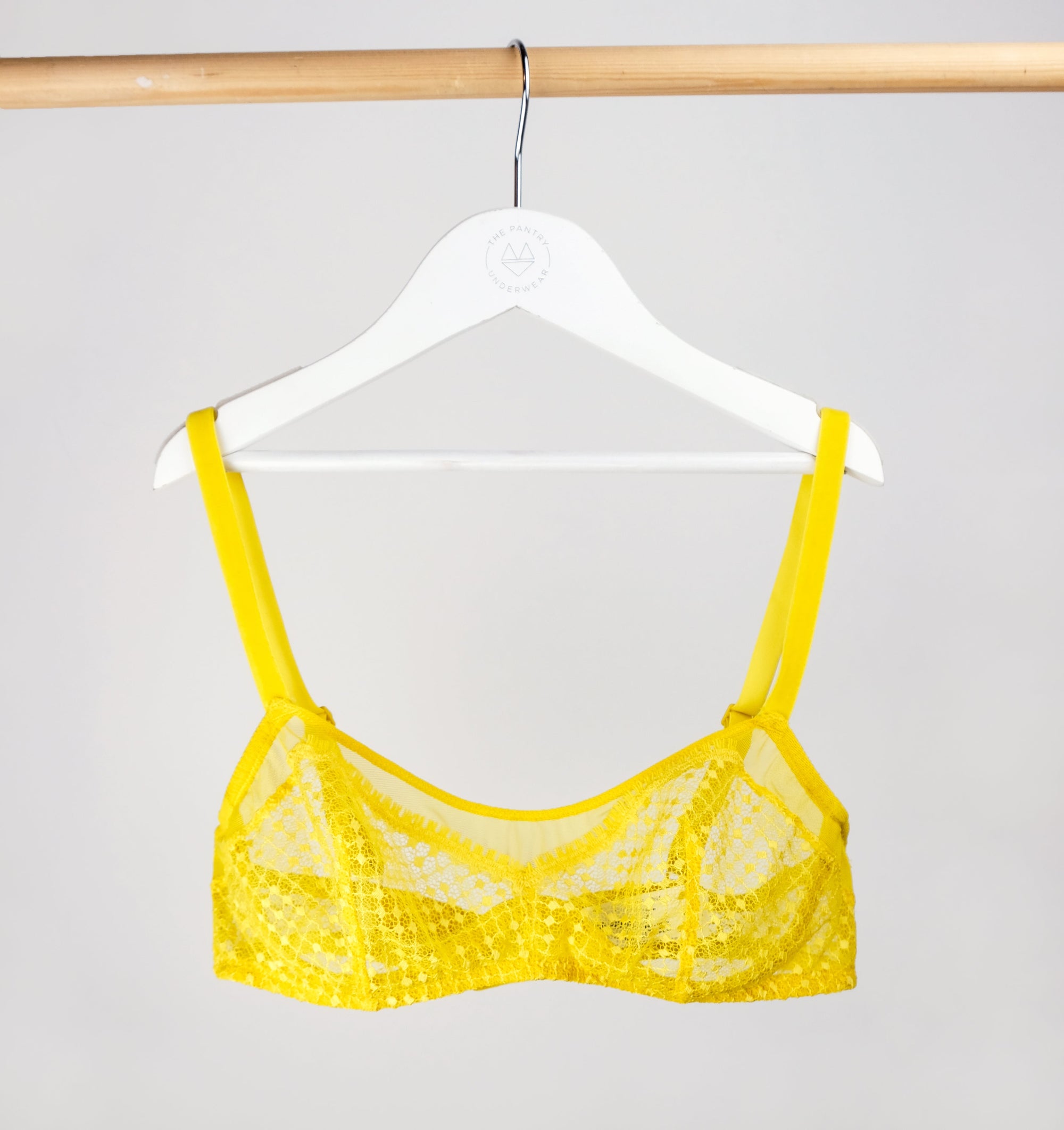 Fringed lace & mesh underwired bralette [Sunflower] Bras Simone 