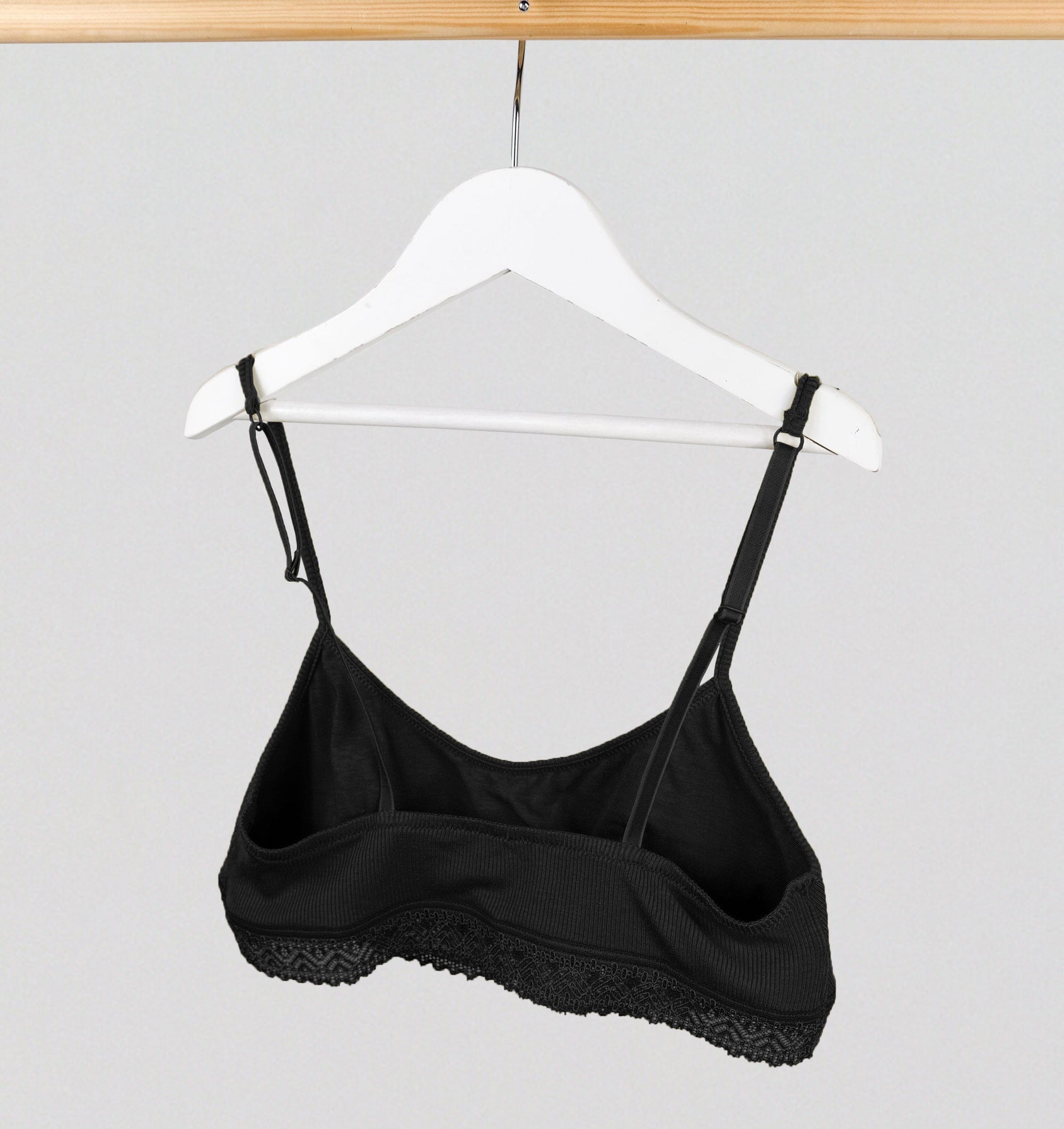 Ribbed modal &amp; cotton bandeau crop [Black] Ribbed Modal Series Simone 