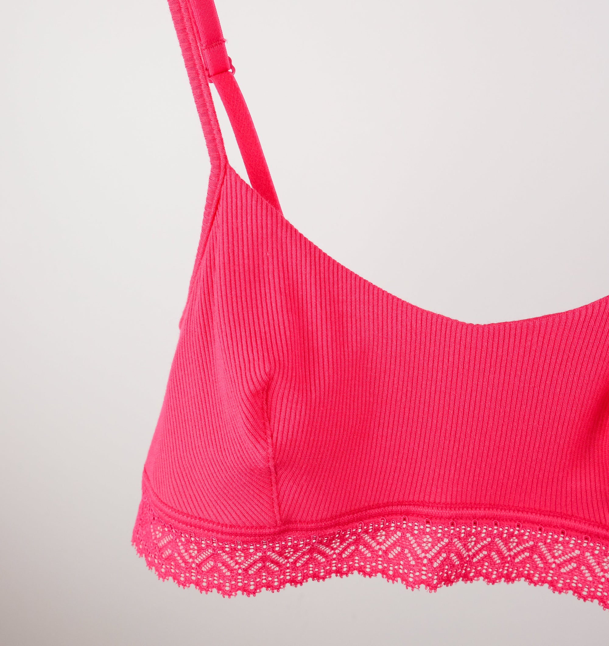 Ribbed modal & cotton bandeau crop [Fuchsia] Bras Simone 