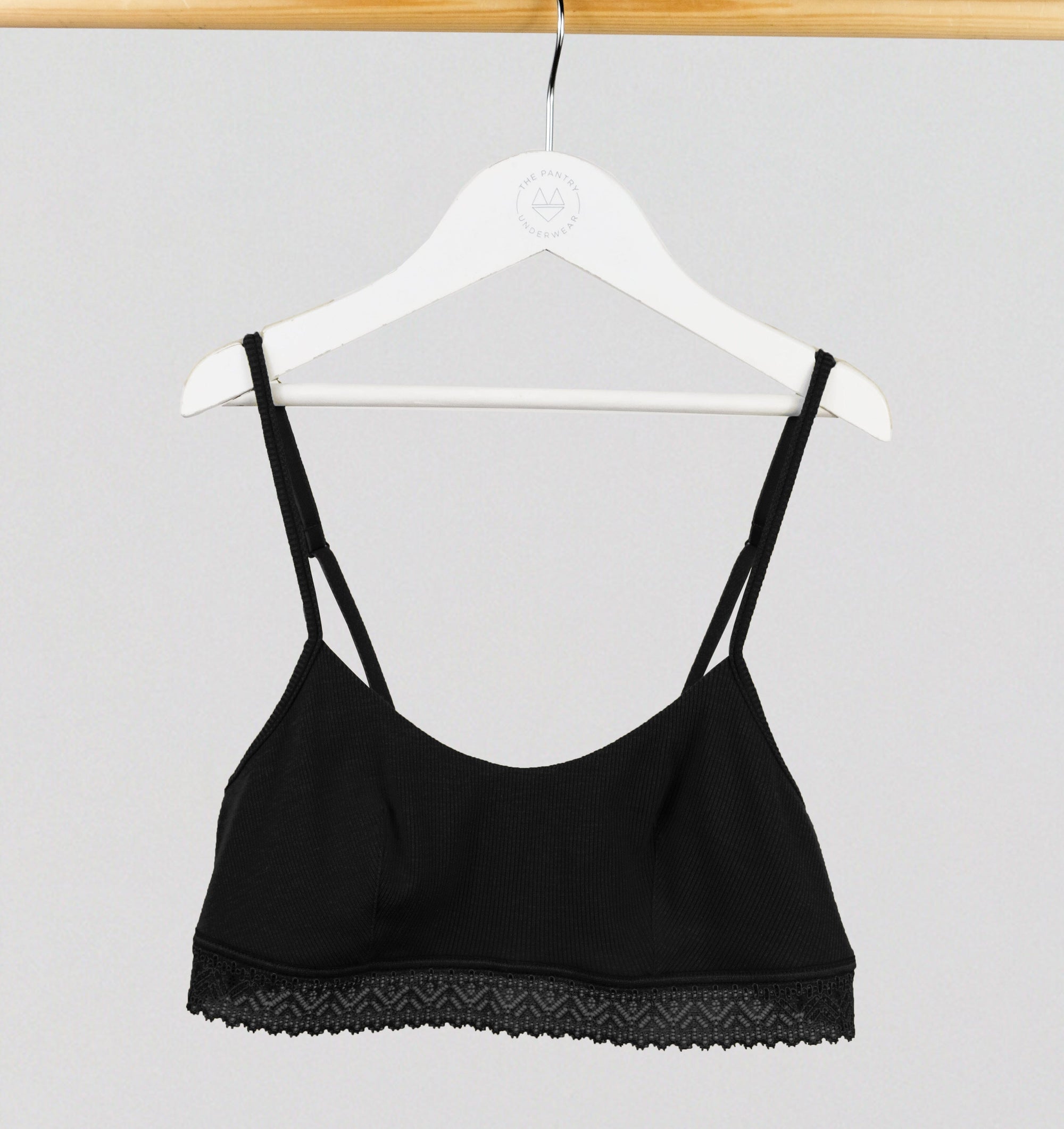 Ribbed modal &amp; cotton bandeau crop [Black] Ribbed Modal Series Simone 