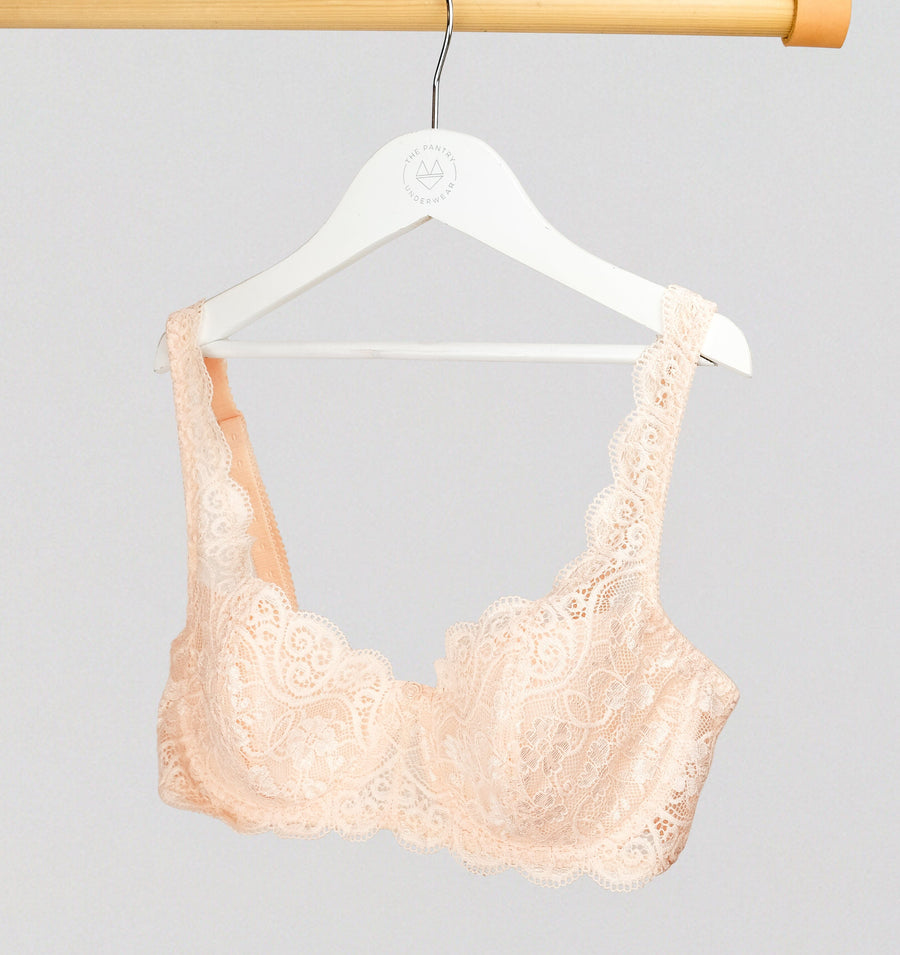 Scalloped lace balconette [Peach] – The Pantry Underwear