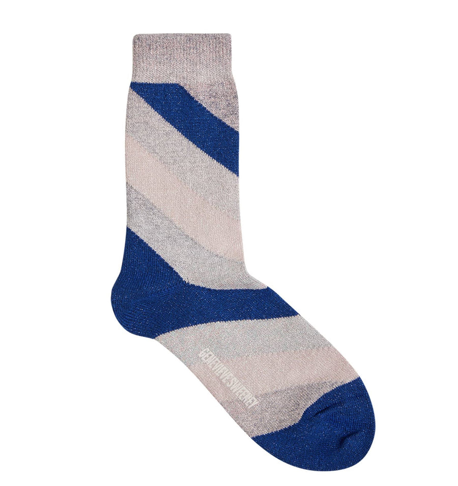 Sparkly striped sock [Blue / Pink / Silver] Accessories Genevieve Sweeney 