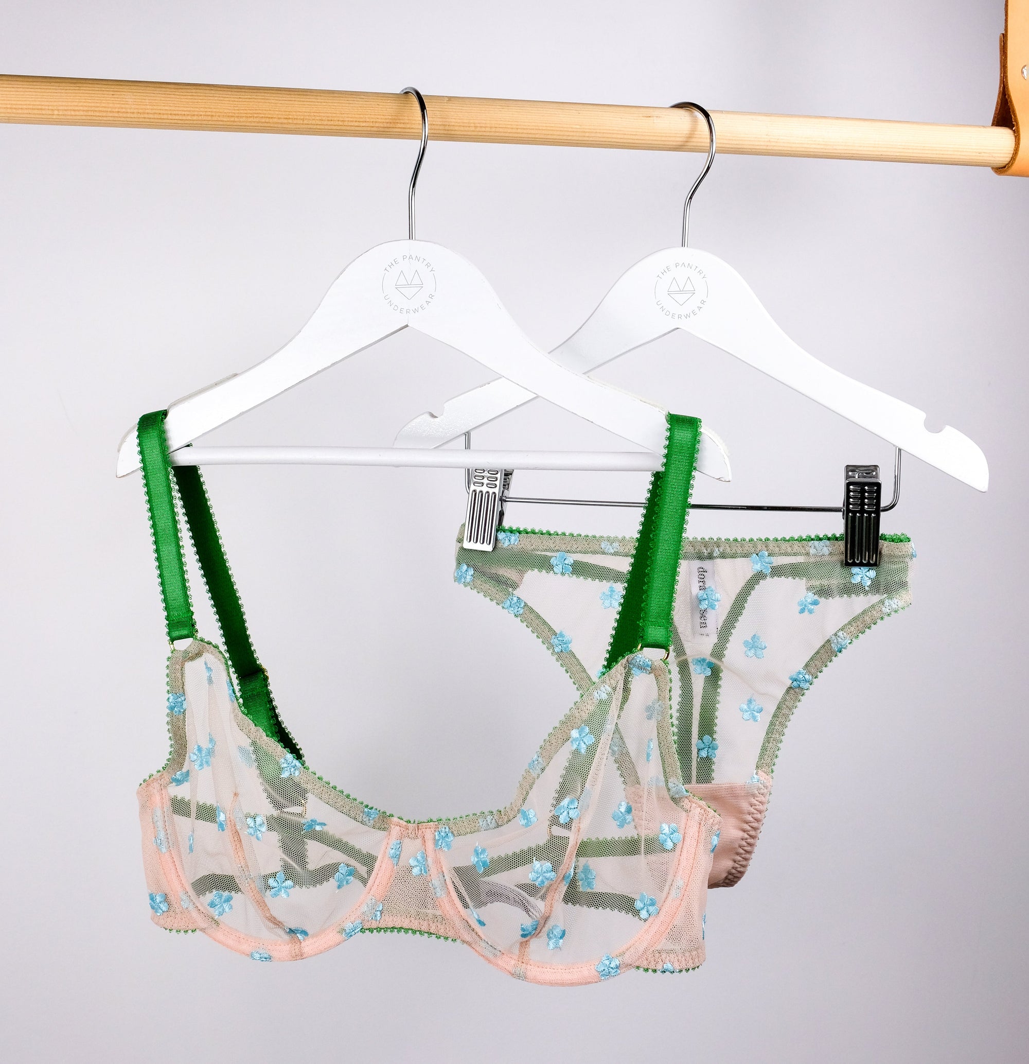 Blue daisy mesh underwire bra Bras Dora Larsen 