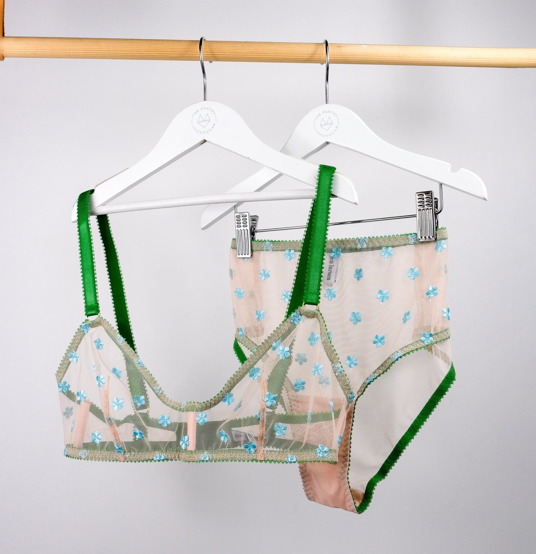 Blue daisy mesh high waist brief Bottoms Dora Larsen 