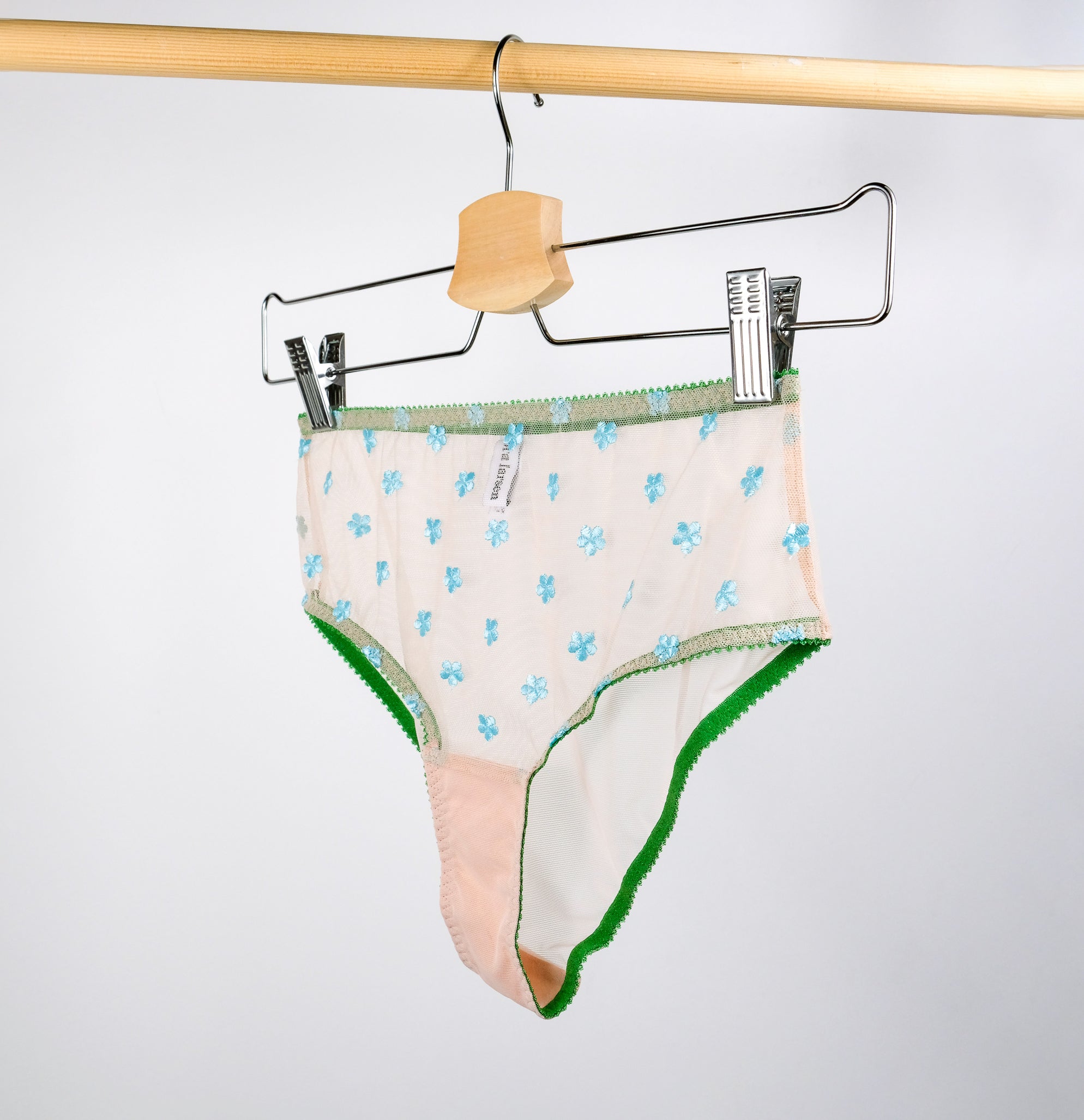 Blue daisy mesh high waist brief Bottoms Dora Larsen 