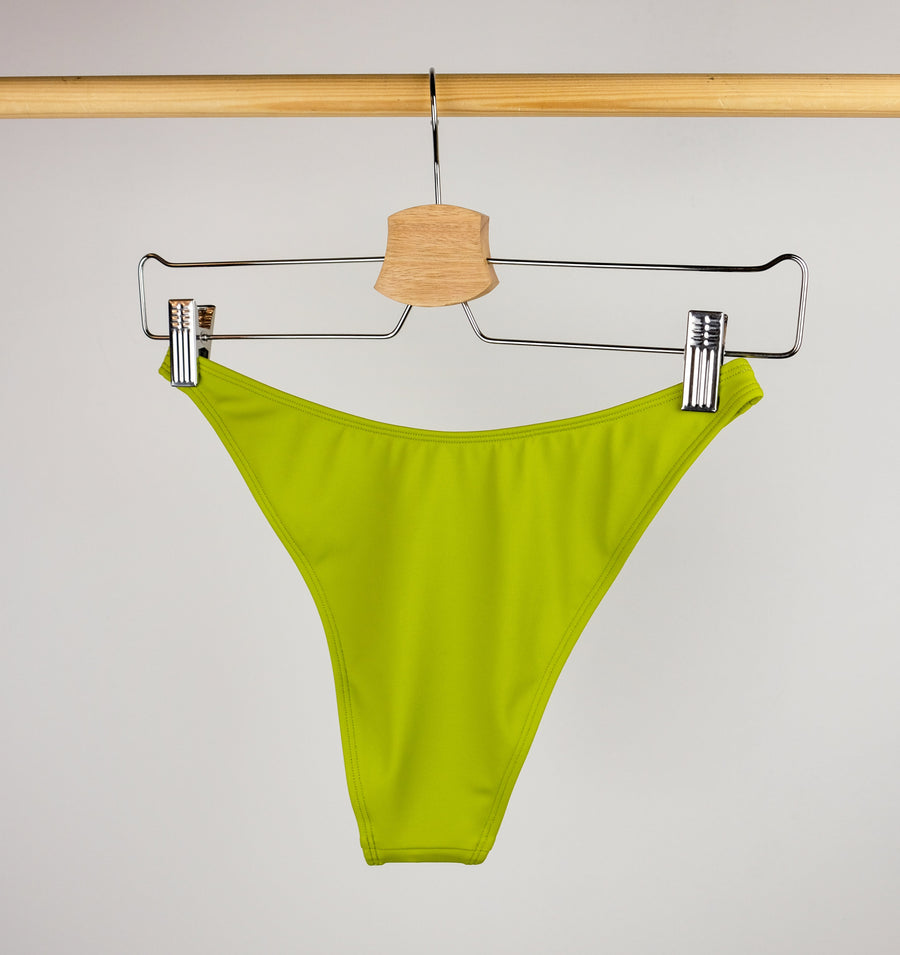 Tie back bikini top & high leg bottoms set [Lime] Swim Away That Day 