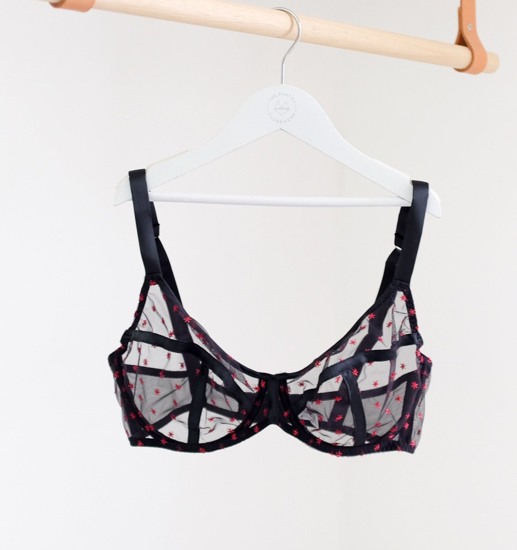 Satin contour plunge bra [Red Fleck] Bras Implicite 32B 