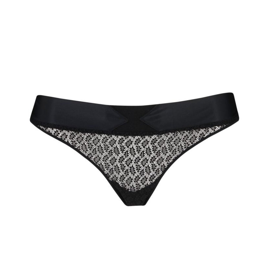 Ribbon banded thong [Black] Bottoms Implicite extra-small 