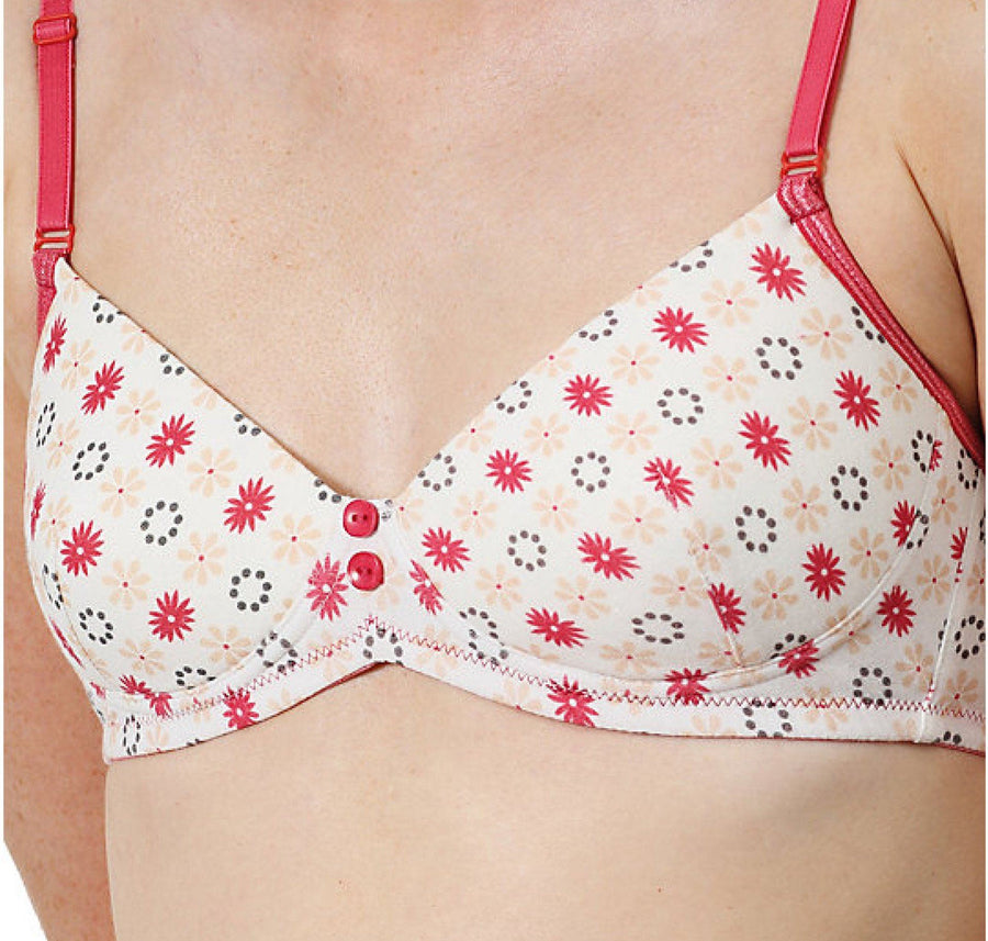 First bra 2 pack [Pink floral & White] Bras Royce 