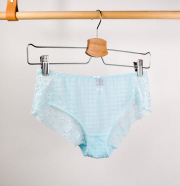 Houndstooth & floral lace french knicker [Aqua] Bottoms Panache 