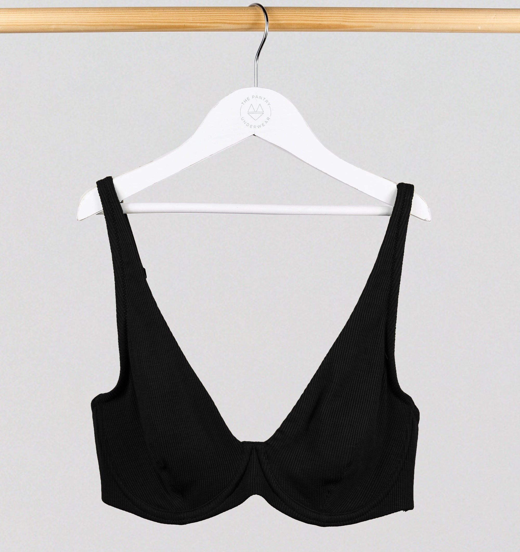 Ribbed modal & cotton high apex plunge [Black] Bras Simone 
