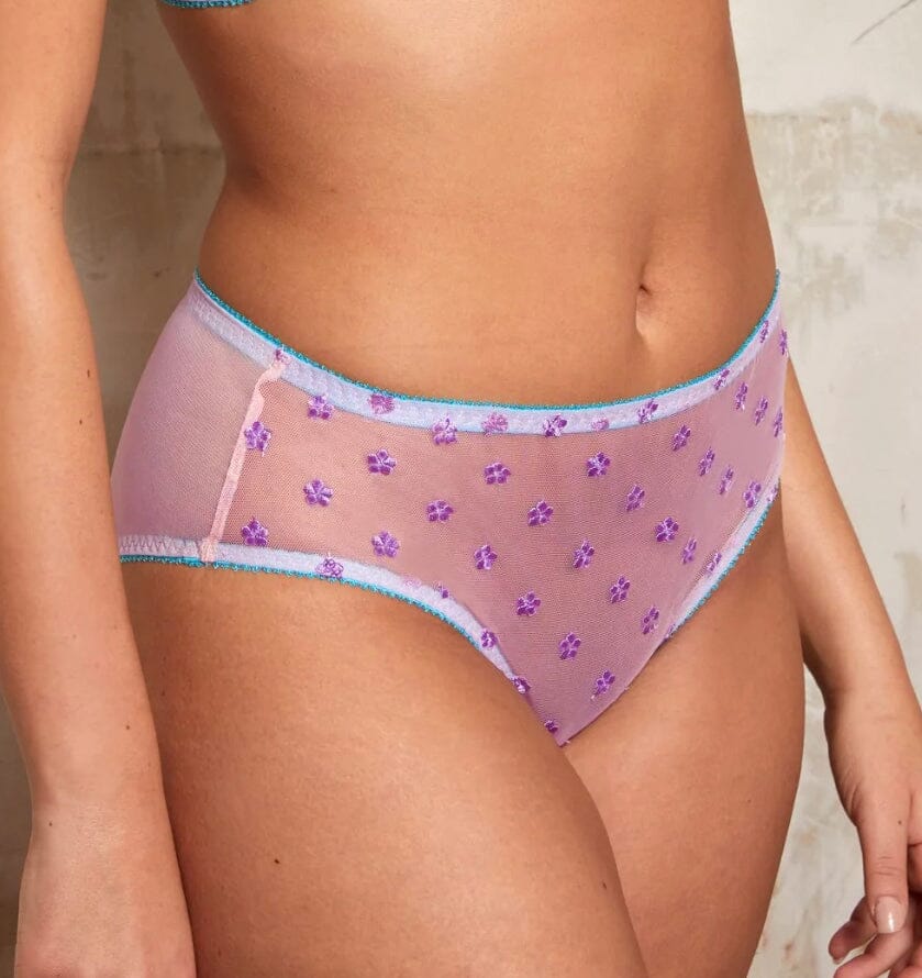 Violet daisy mesh high waist brief Bottoms Dora Larsen 
