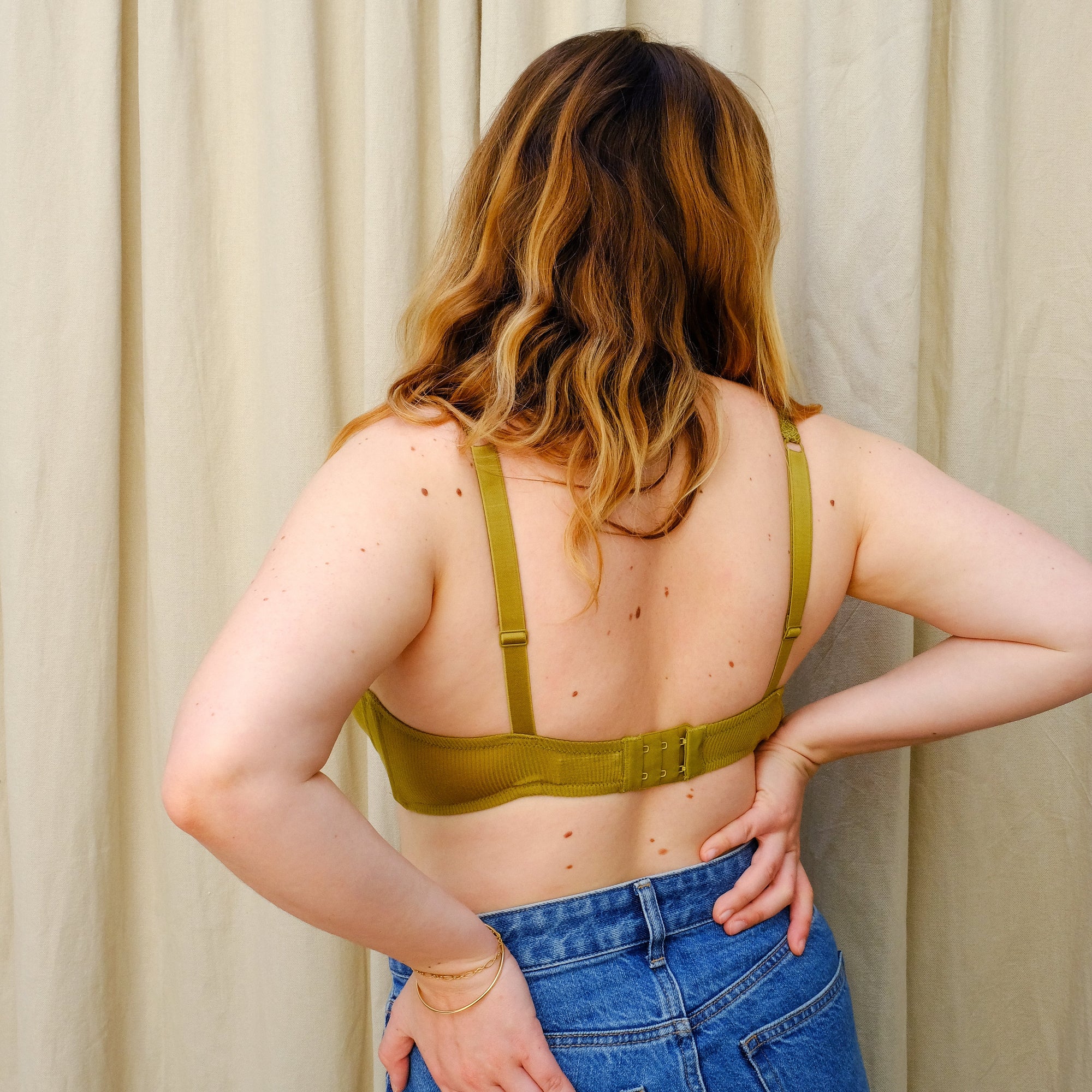 Ribbed modal &amp; cotton structured triangle [Mangrove] Bras Simone 