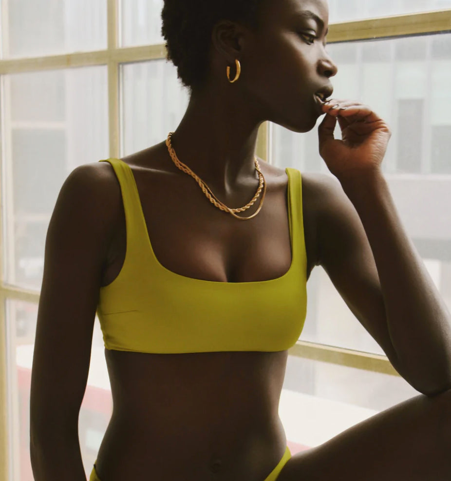 Maui top &amp; Fiji bottoms set [Lime] Swim Away That Day 