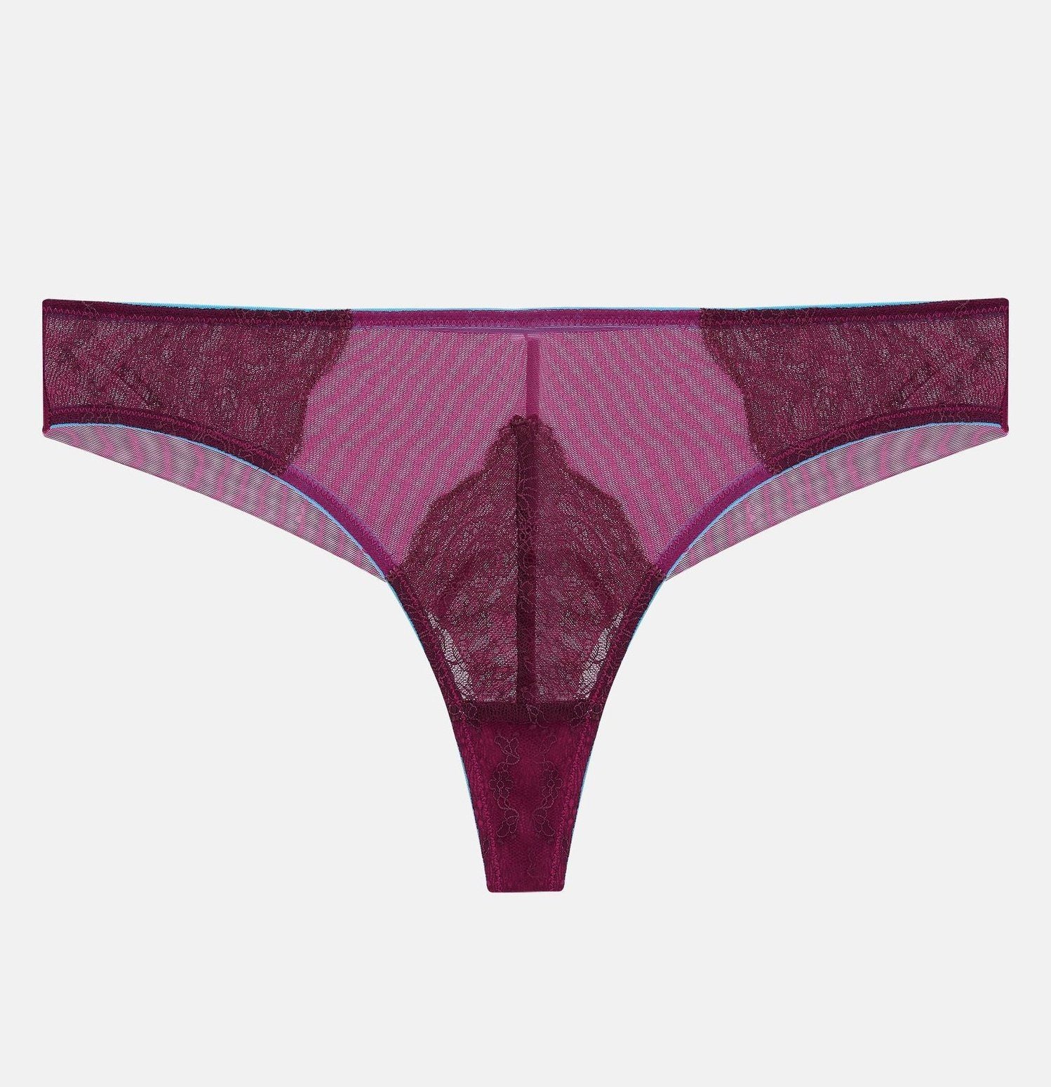 Mulberry mesh w. plum & turquoise low rise knicker Bottoms Dora Larsen extra-small 